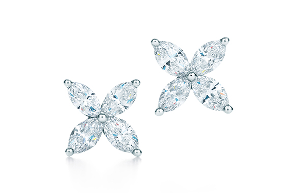 TIFFANY VICTORIA EARRINGS IN PLATINUM WITH DIAMONDS