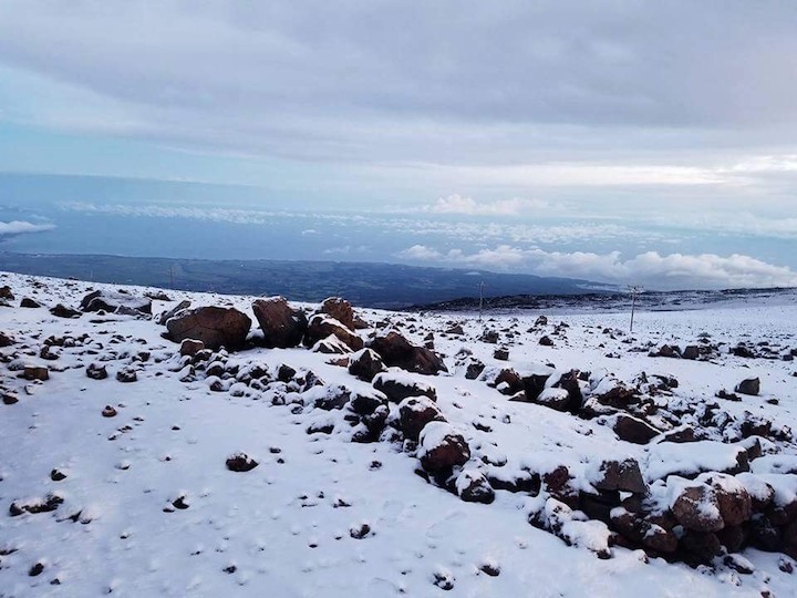 haleakala covered with snow