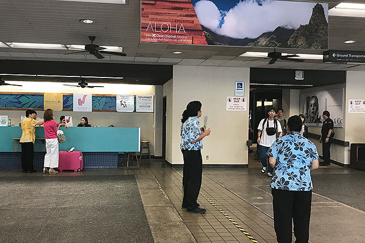 호놀룰루 공항 도착