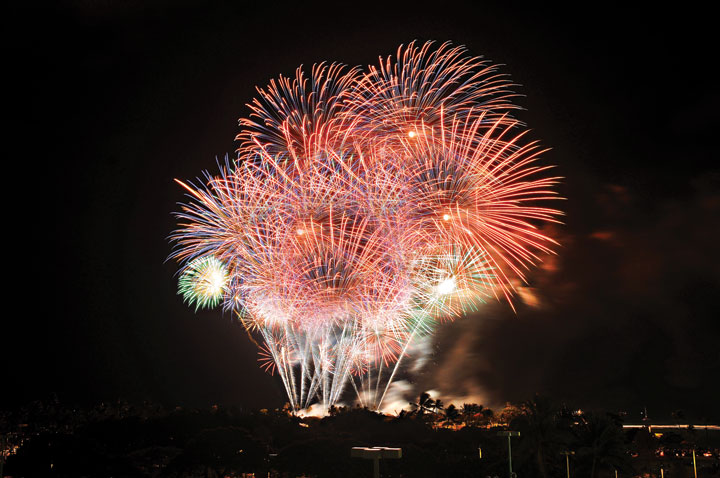 アラモアナセンター、花火